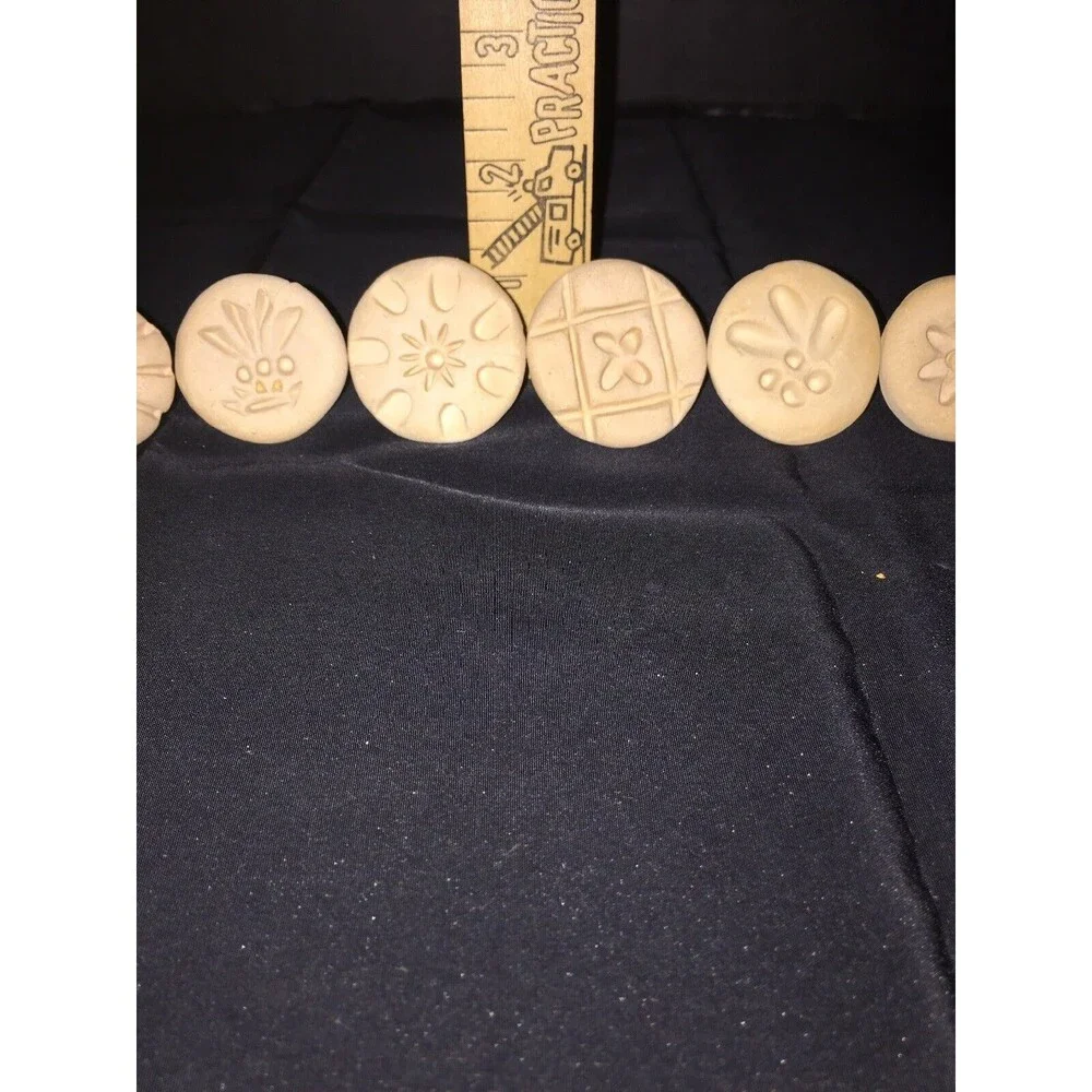 Lot Of 6 Vintage Handcrafted Hand Carved Cookie Design Stampers
